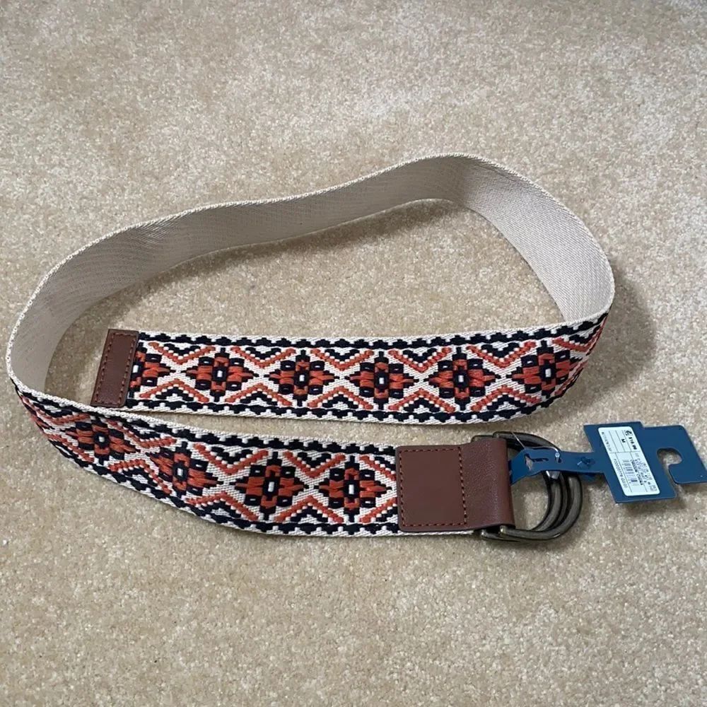 Women’s Belt with Orange/Black Design Size M NWT